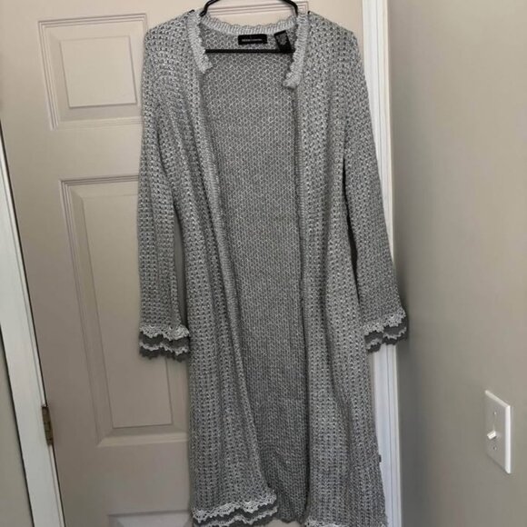Like new women's silver Moda International vintage duster size XS - Picture 1 of 5